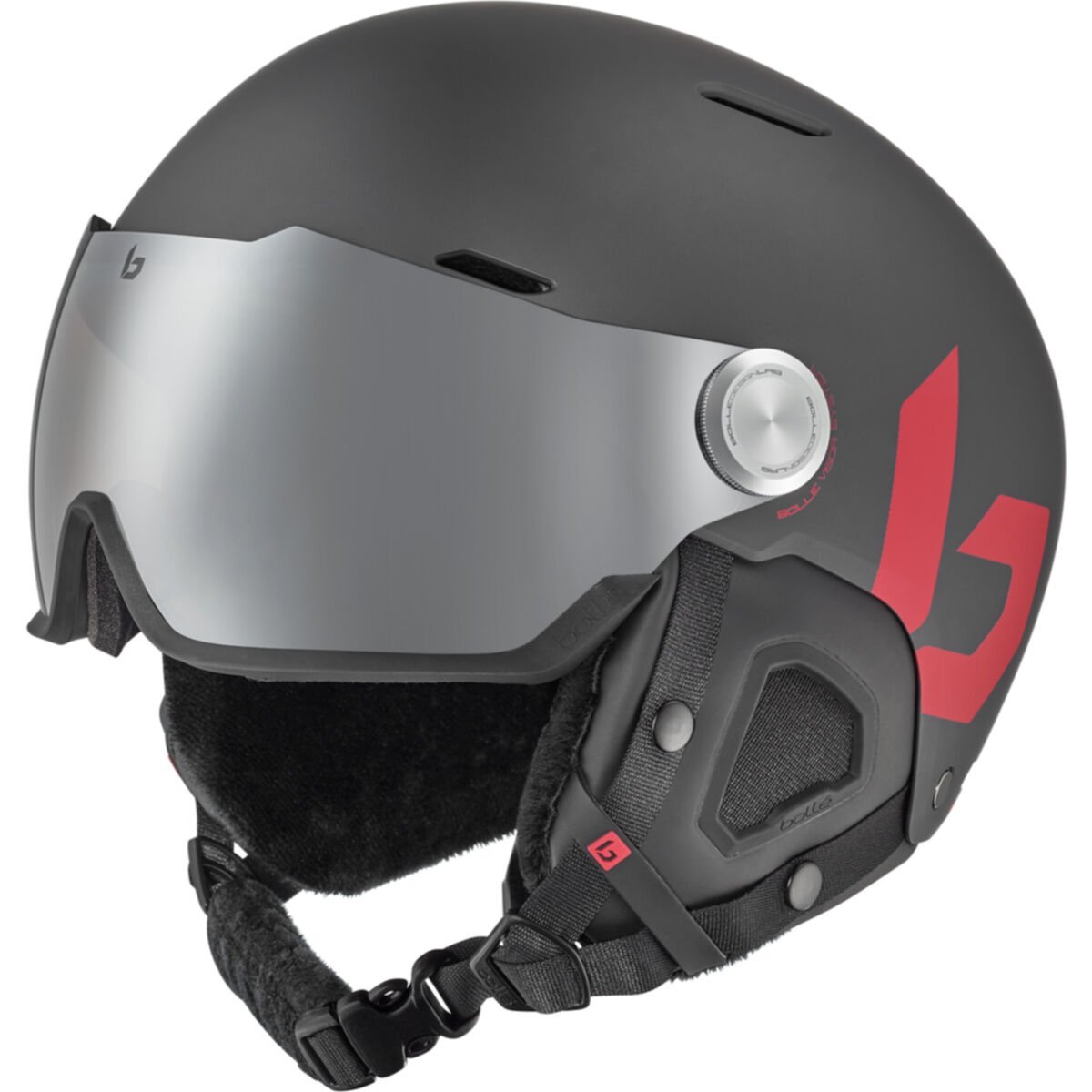 Bollé MIGHT VISOR Ski Helmets Titanium Rood | CMUHBI583